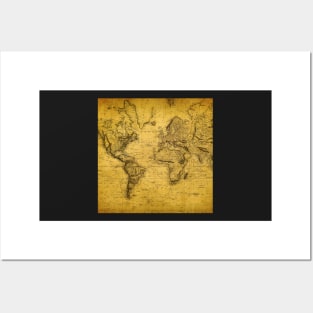 Vintage Map Art Ancient Map of The World 1814 Posters and Art